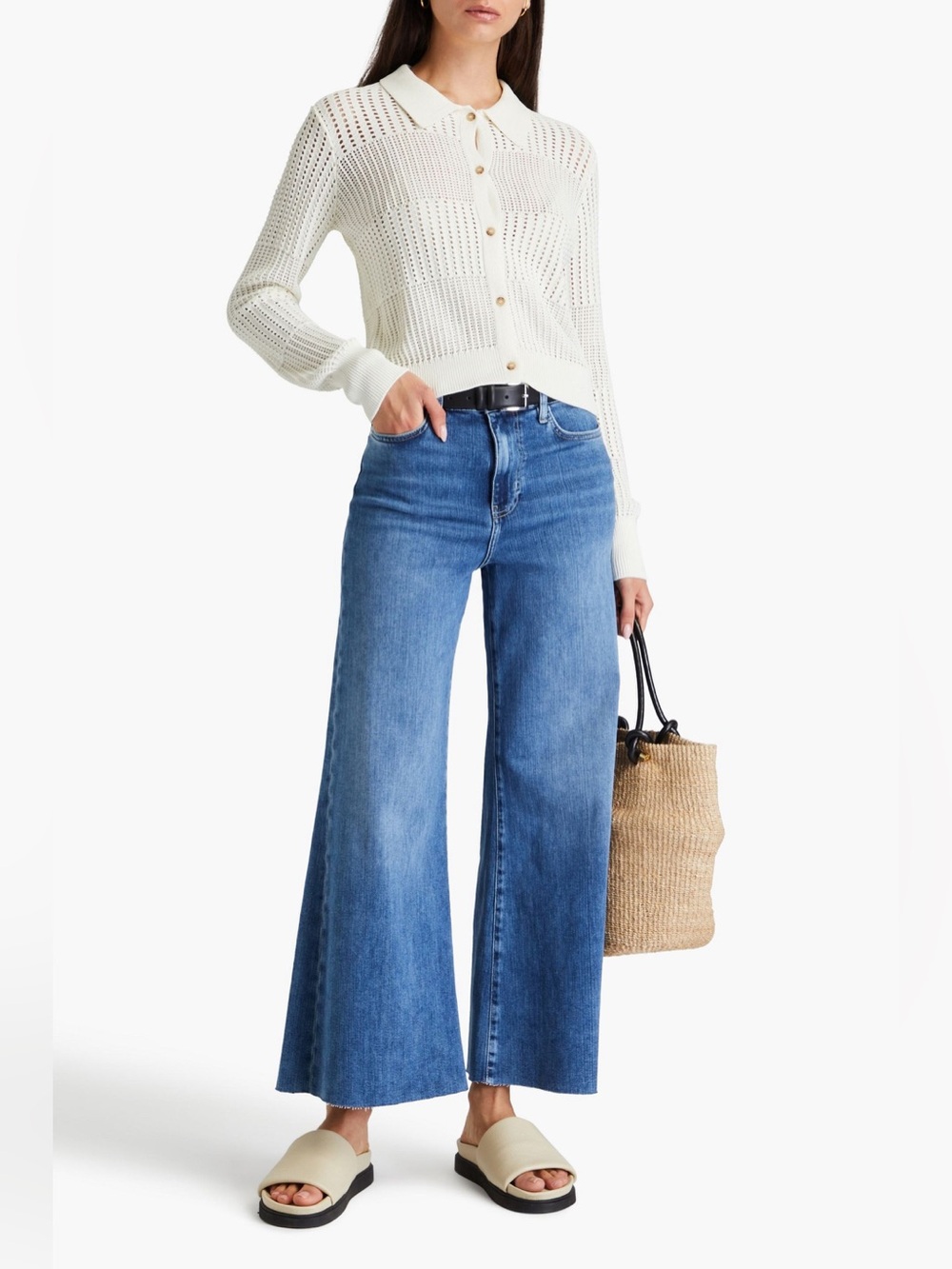 FRAME Le Palazzo Crop High-Rise Wide-Leg Jeans